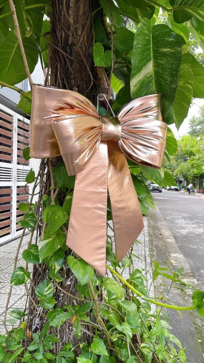 Nơ Rose Gold Ánh Kim
