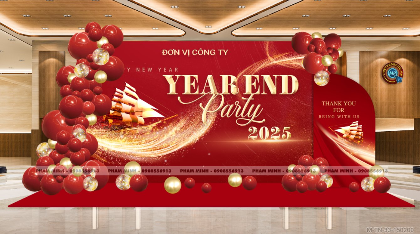 Trang trí tiệc Year End Party - tông đỏ Trang trí tiệc Year End Party - tông đỏ - Ảnh 18