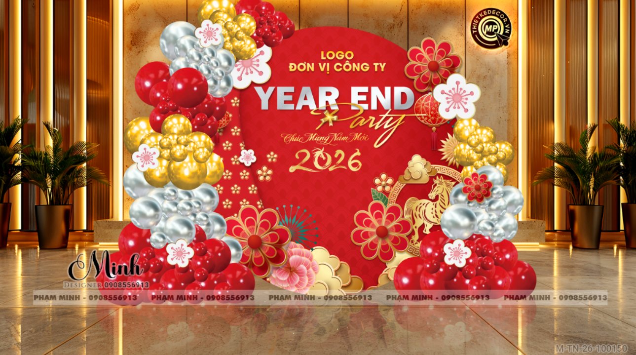 Trang trí tiệc Year End Party - tông đỏ Trang trí tiệc Year End Party - tông đỏ - Ảnh 17