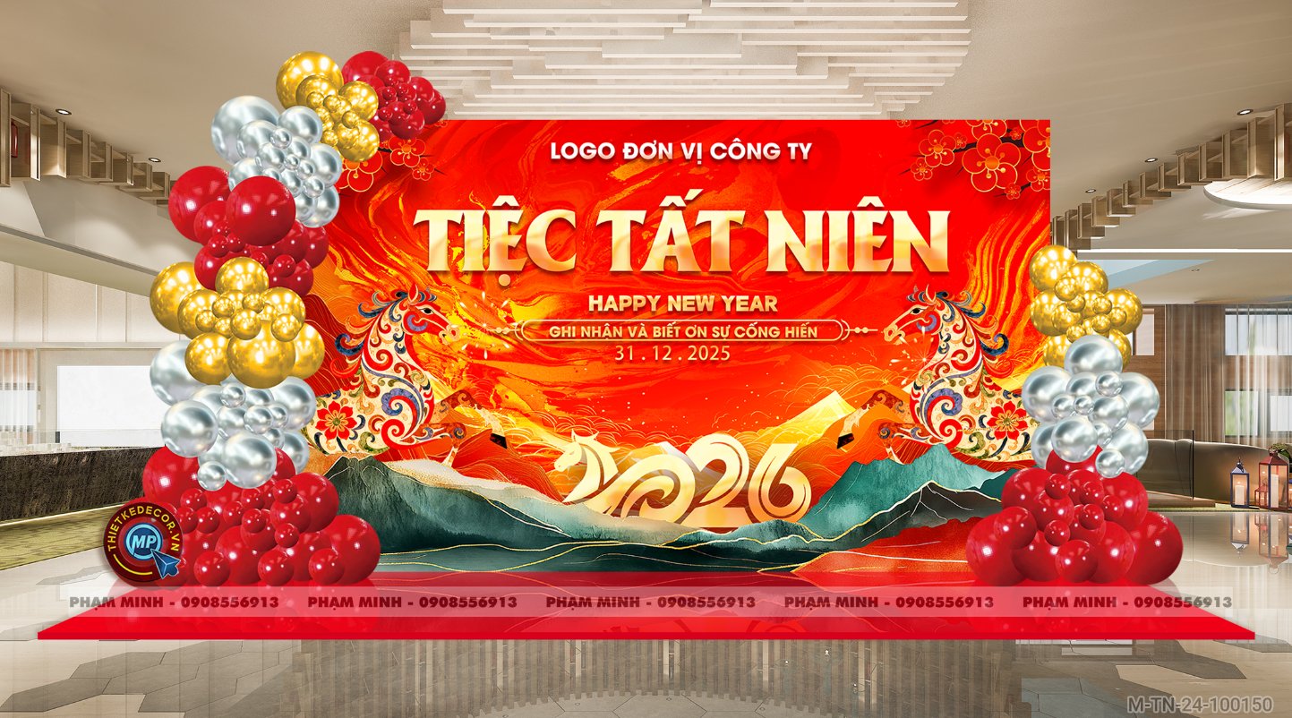 Trang trí tiệc Year End Party - tông đỏ Trang trí tiệc Year End Party - tông đỏ - Ảnh 15