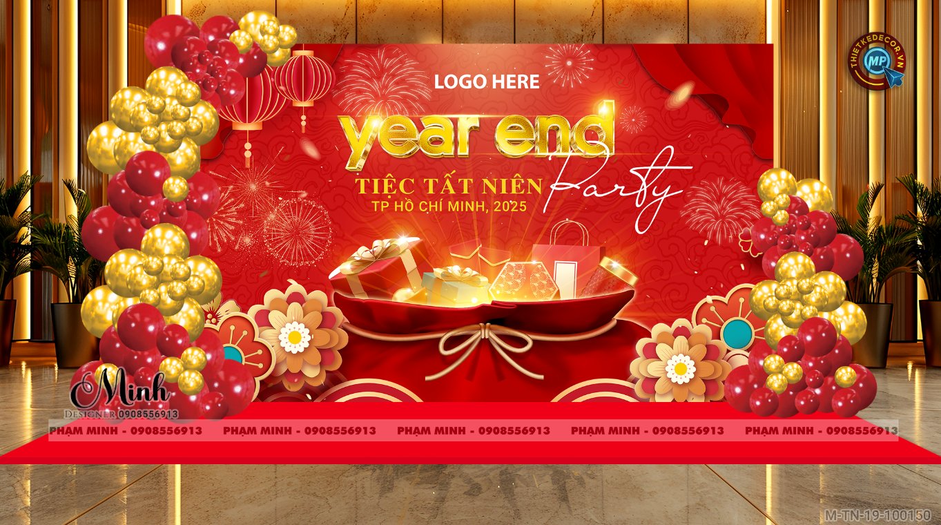 Trang trí tiệc Year End Party - tông đỏ Trang trí tiệc Year End Party - tông đỏ - Ảnh 11