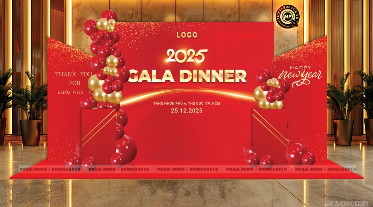 Trang trí tiệc Year End Party - tông đỏ Trang trí tiệc Year End Party - tông đỏ - Ảnh 5