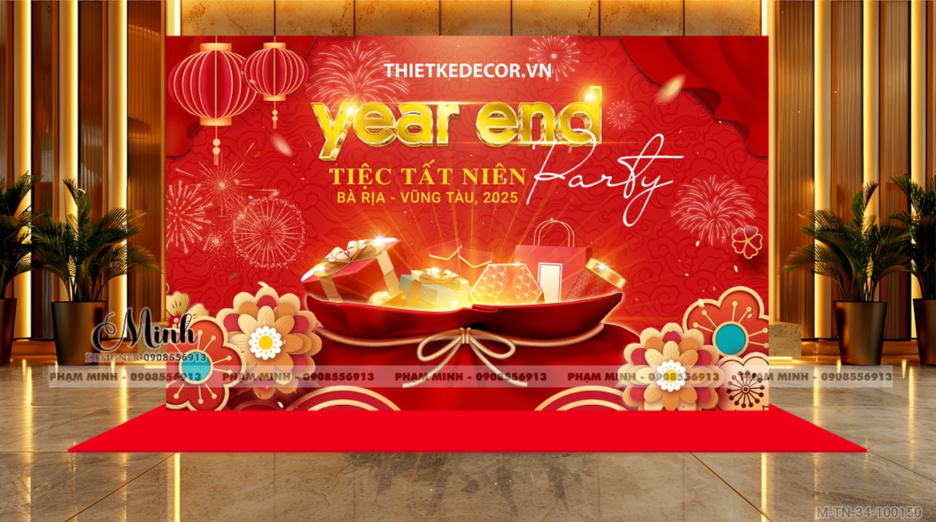 Trang trí tiệc Year End Party - tông đỏ Trang trí tiệc Year End Party - tông đỏ - Ảnh 20