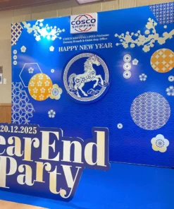 Trang trí tiệc Year End Party - tông xanh dương