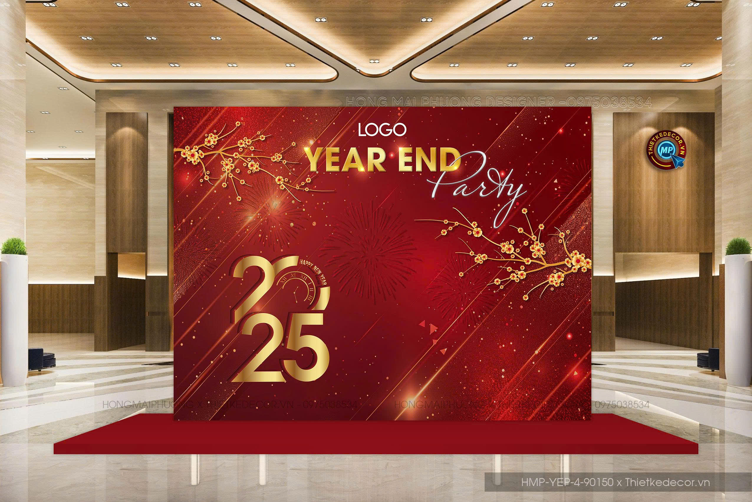 Trang trí tiệc Year End Party - tông đỏ Trang trí tiệc Year End Party - tông đỏ - Ảnh 22