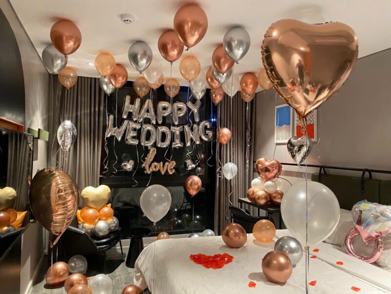 Set bóng phòng cưới Rose Gold