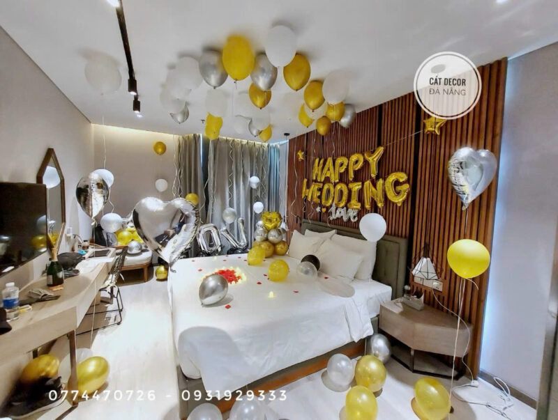 Set bóng phòng Cưới màu vàng