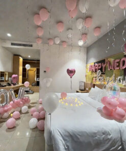 Set trang trí phòng cưới hồng pastel