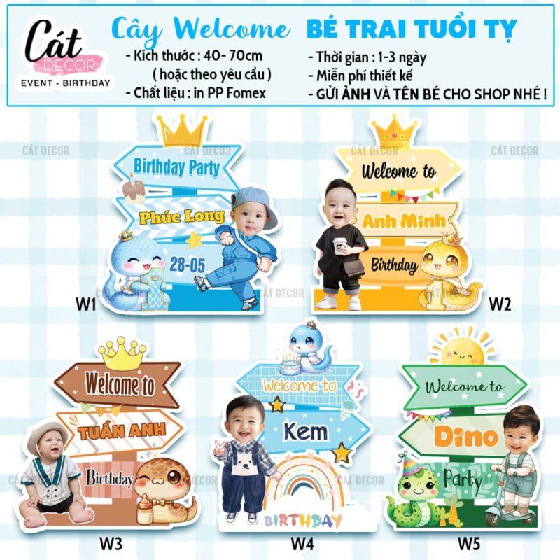 Cây Welcome bé trai tuổi Tỵ