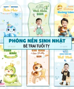 Phông nền sinh nhật bé TRAI tuổi TỴ