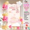 Set bóng trang trí sinh nhật bé GÁI tuổi Tỵ - Lâu đài