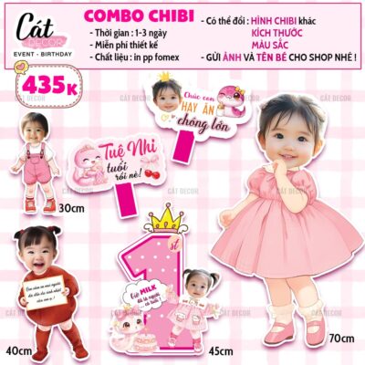 Chibi bé GÁI tuổi TỴ - Set 1