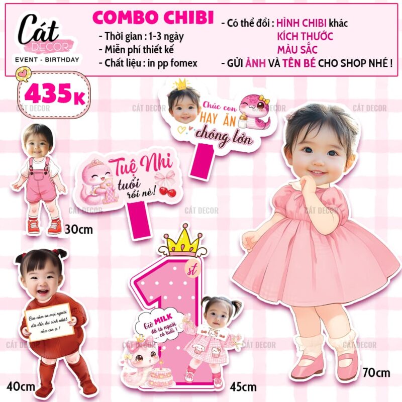 Chibi bé GÁI tuổi TỴ – Set 1