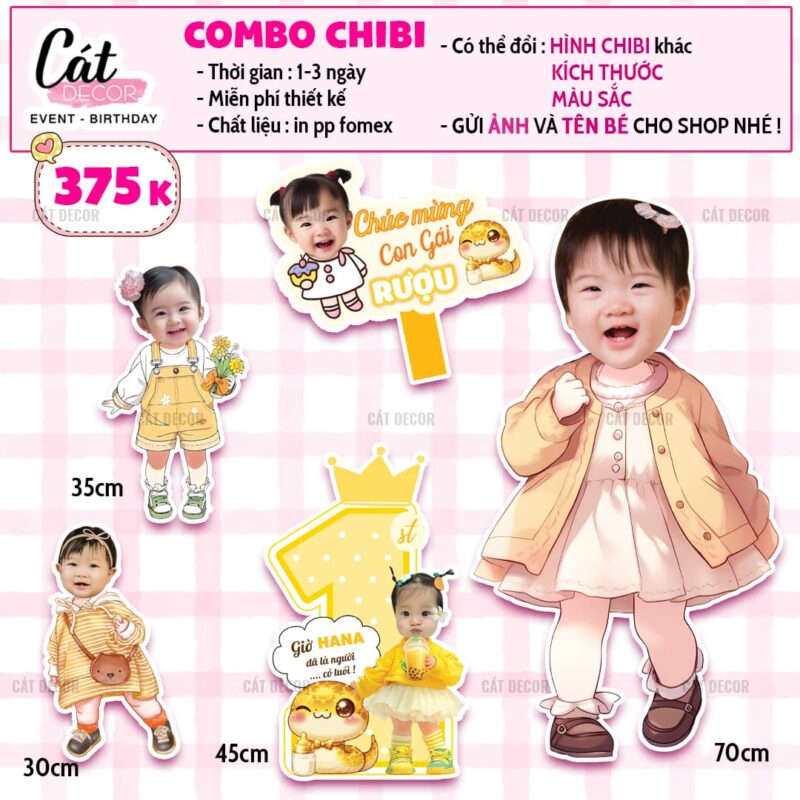 Chibi bé GÁI tuổi TỴ – Set 4