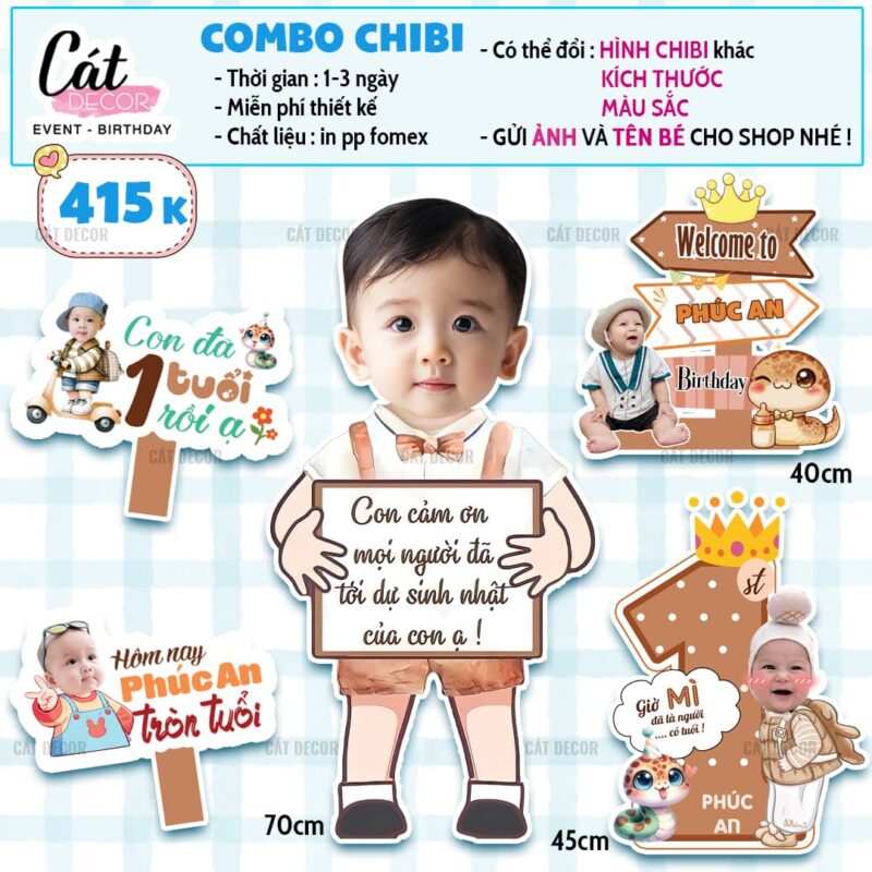 Chibi bé TRAI tuổi TỴ – Set 4