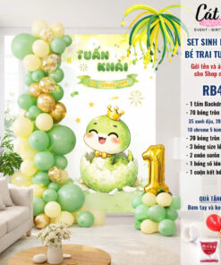 Set bóng trang trí sinh nhật bé trai tuổi Tỵ - xanh lá 2