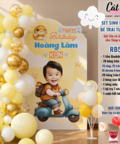 Set bóng trang trí sinh nhật bé trai tuổi Tỵ - Vàng