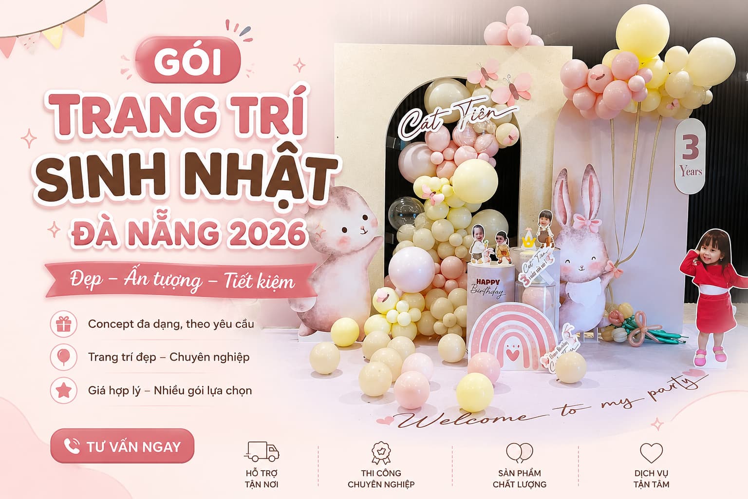 Bảng giá trang trí sinh nhật Đà Nẵng 2026 tham khảo