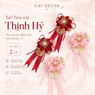Hoa cài áo Bố mẹ THỊNH HỶ