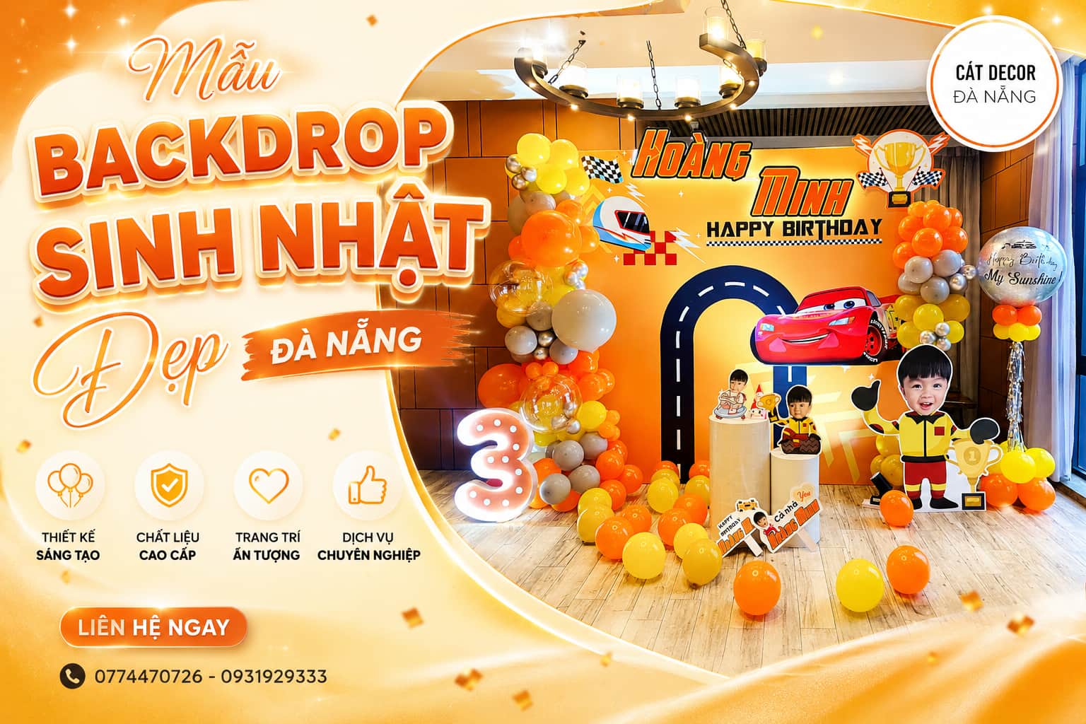 Mẫu backdrop trang trí sinh nhật đẹp tại Cát Decor Đà Nẵng