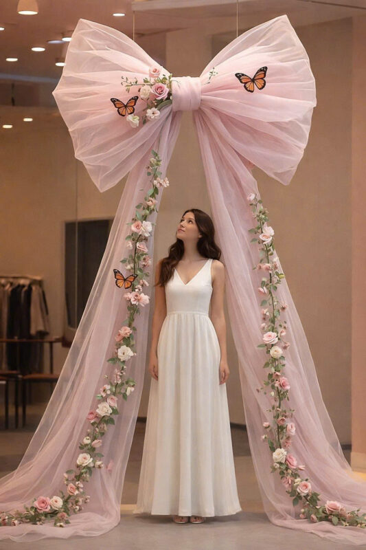 Vì sao 90% backdrop đẹp đều có nơ khổng lồ?