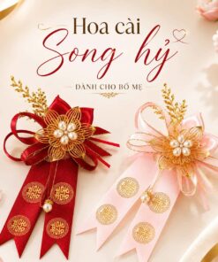 Hoa cài áo đám cưới Bố mẹ SONG HỶ